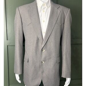 VTG Circle S Western Cowboy 2 Piece Suit Gray 44L Rockabilly 35x31 Pants Yoke